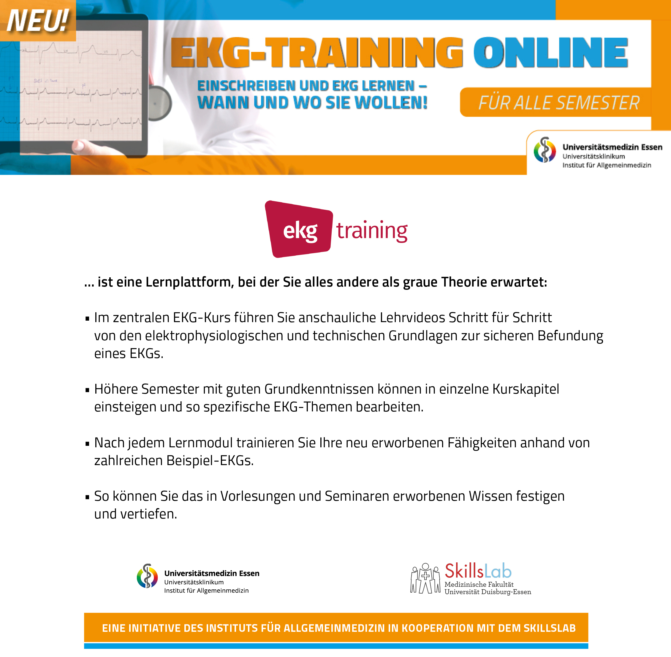 EKG-Training Medizinische Fakultät der Universität Duisburg Essen