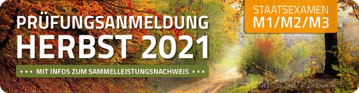 Anmeldung zum M1, M2 und M3 – Prüfungen im Herbst 2021 | Medizinische